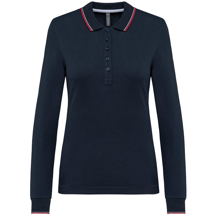  Polo rugby maille piquée manches longues femme