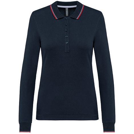  Polo rugby maille piquée manches longues femme