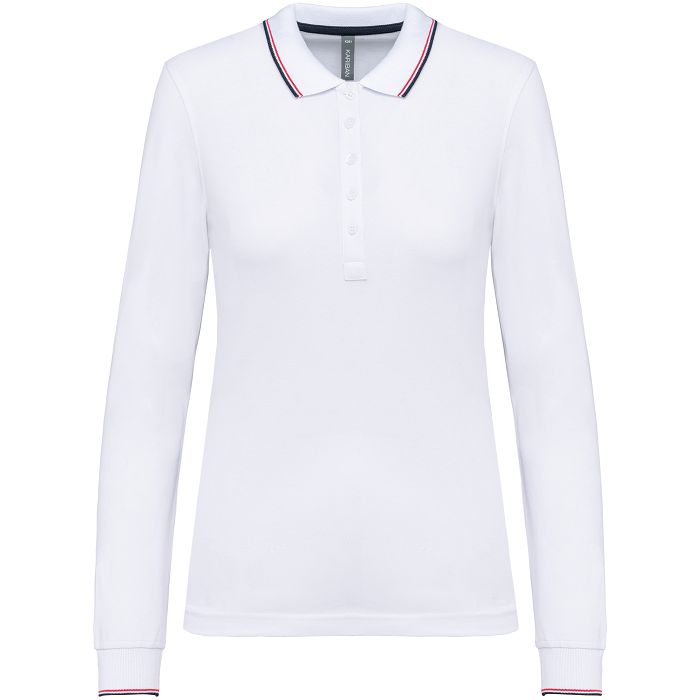  Polo rugby maille piquée manches longues femme