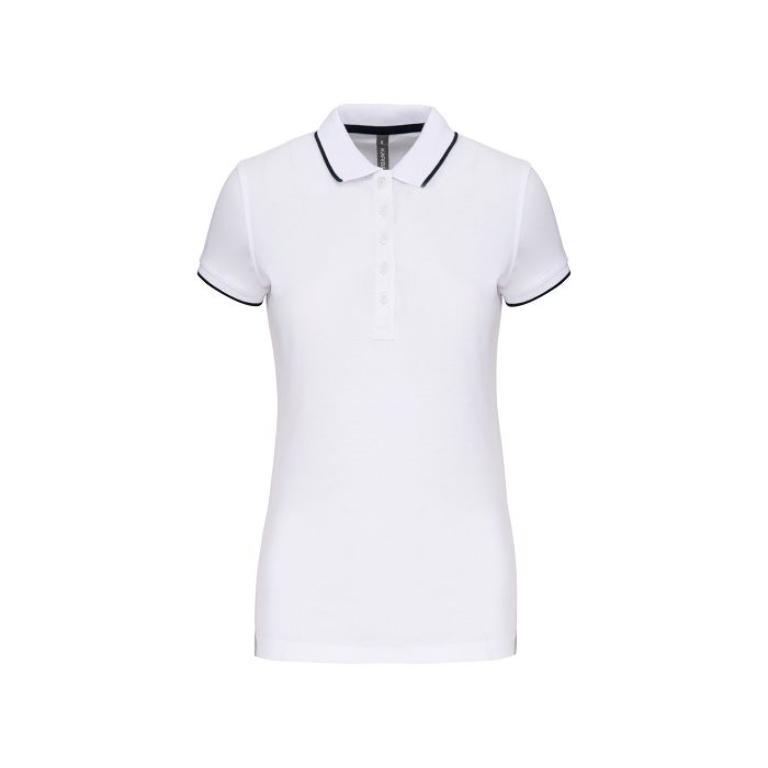  Polo maille piquée manches courtes femme