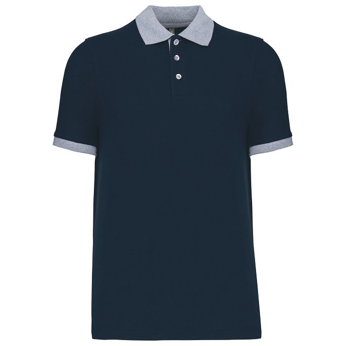  Polo piqué bicolore homme