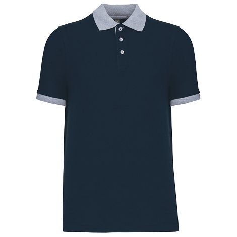  Polo piqué bicolore homme