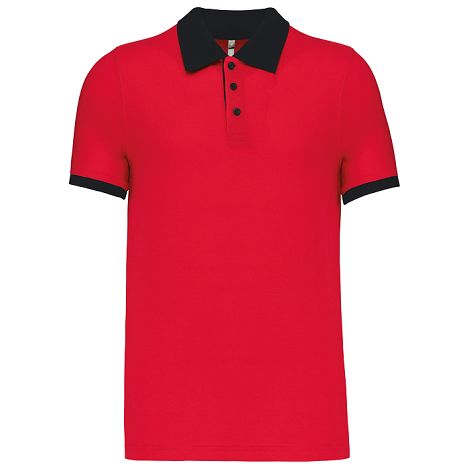  Polo piqué bicolore homme