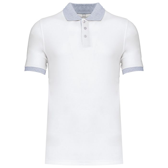  Polo piqué bicolore homme