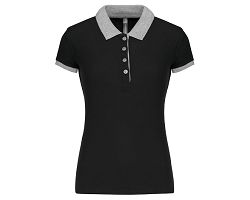 Polo piqué bicolore femme