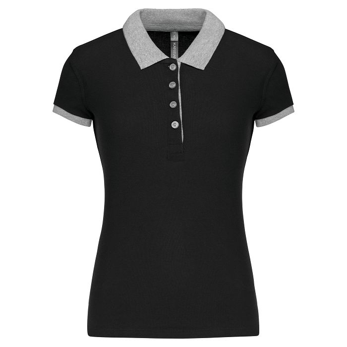  Polo piqué bicolore femme