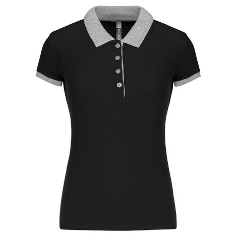  Polo piqué bicolore femme