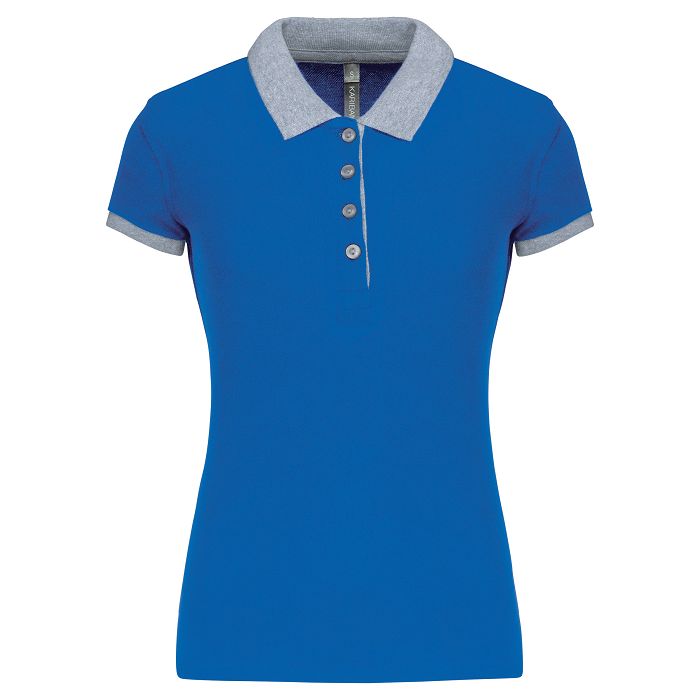  Polo piqué bicolore femme