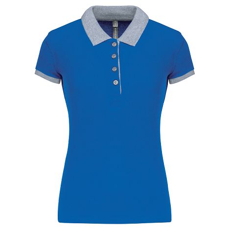  Polo piqué bicolore femme