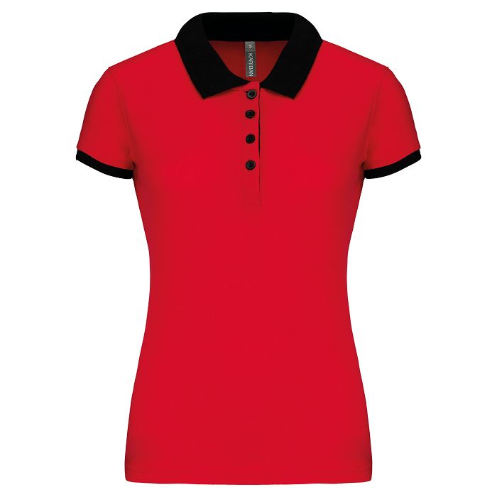  Polo piqué bicolore femme