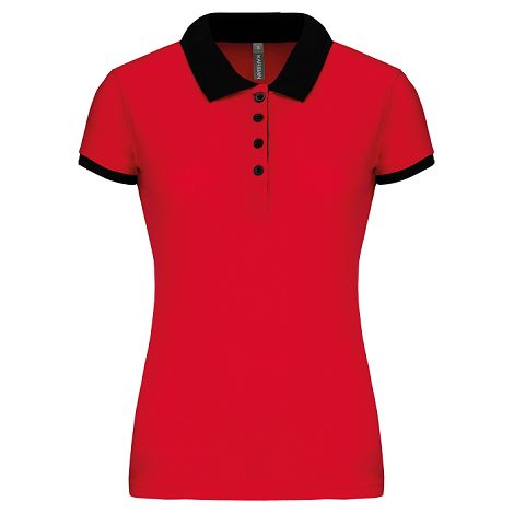  Polo piqué bicolore femme