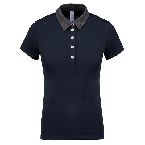  Polo jersey bicolore femme