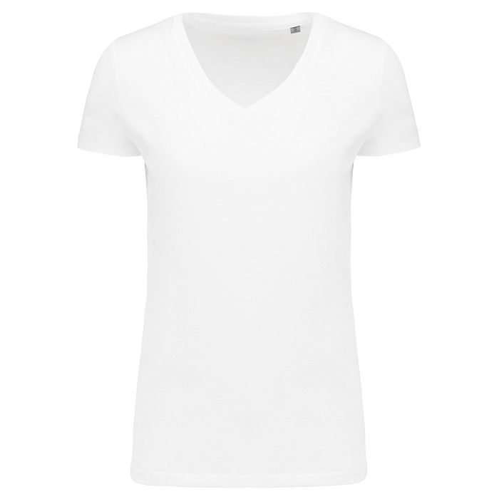  T-shirt Supima® col V manches courtes femme