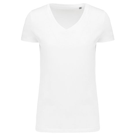  T-shirt Supima® col V manches courtes femme