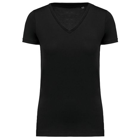  T-shirt Supima® col V manches courtes femme