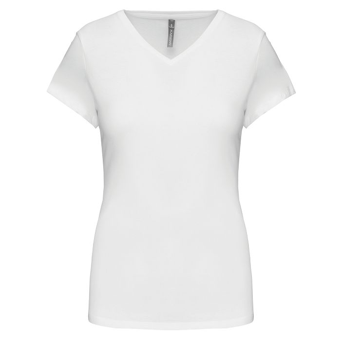  T-shirt col V manches courtes femme