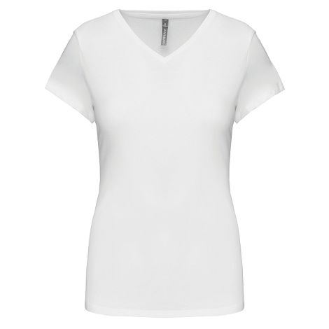  T-shirt col V manches courtes femme