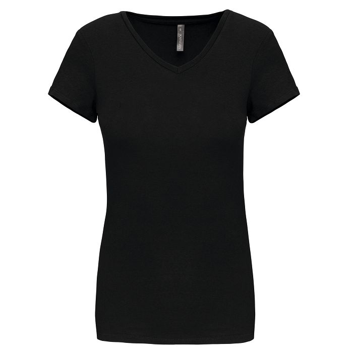  T-shirt col V manches courtes femme