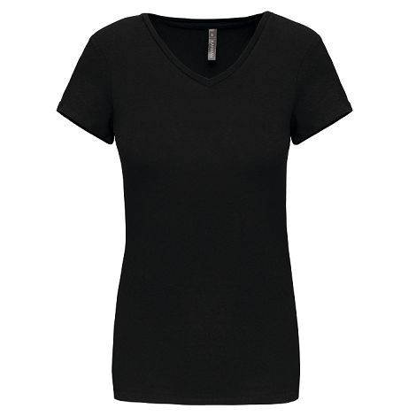  T-shirt col V manches courtes femme