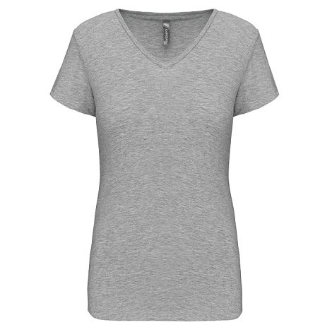  T-shirt col V manches courtes femme