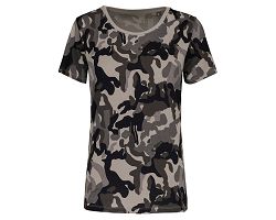 T-shirt camo manches courtes femme