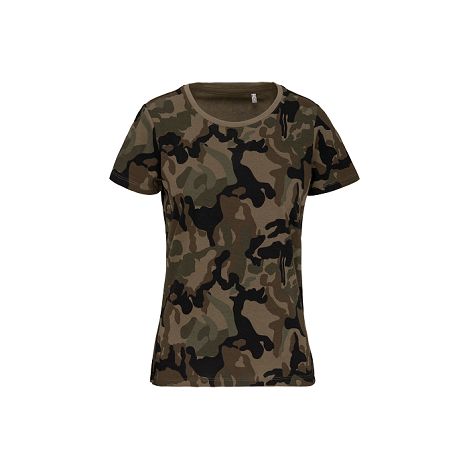  T-shirt camo manches courtes femme