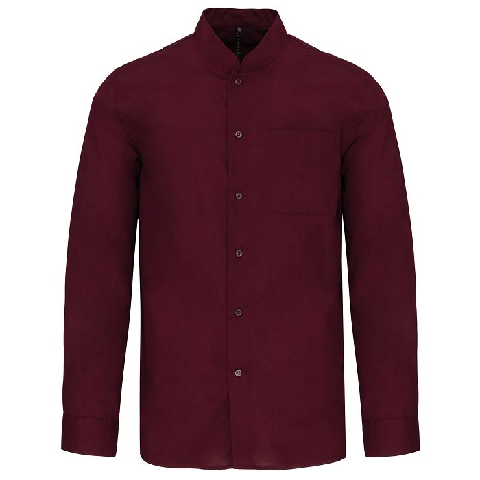  Chemise col mao manches longues