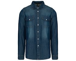 Chemise denim manches longues