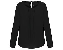 Blouse crêpe manches longues femme