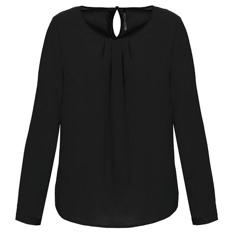  Blouse crêpe manches longues femme