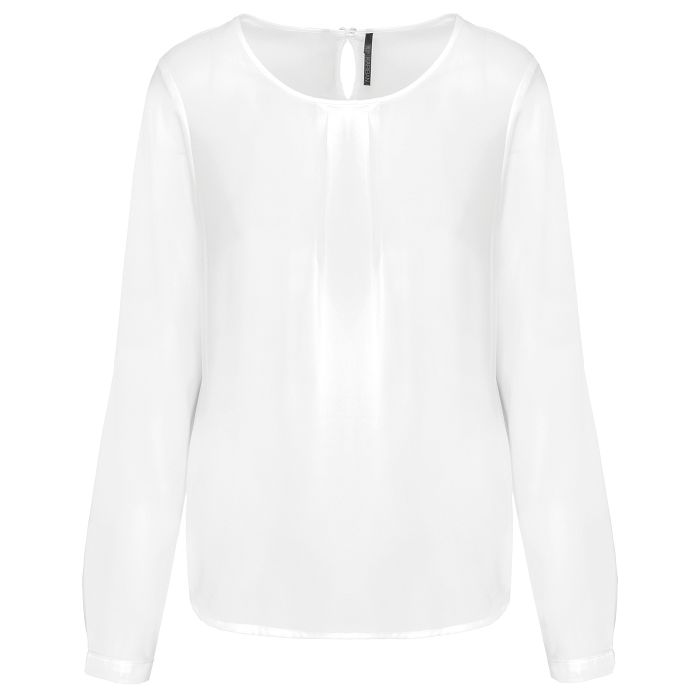  Blouse crêpe manches longues femme