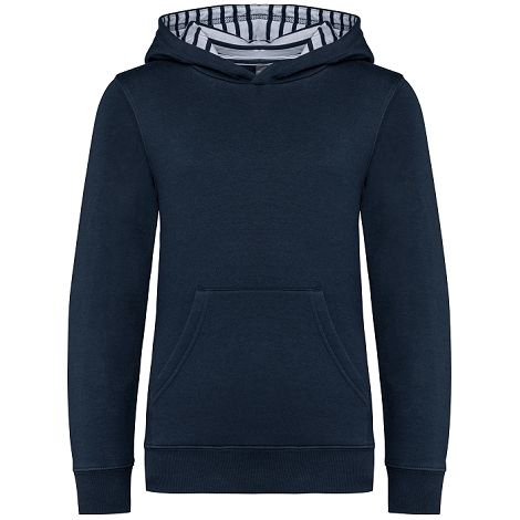  Sweat-shirt à capuche contrastée à motifs enfant unisexe