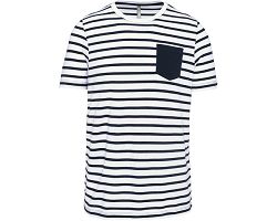 T-shirt rayé marin avec poche manches courtes homme