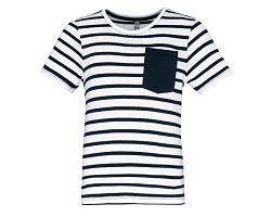 T-shirt rayé marin avec poche manches courtes enfant