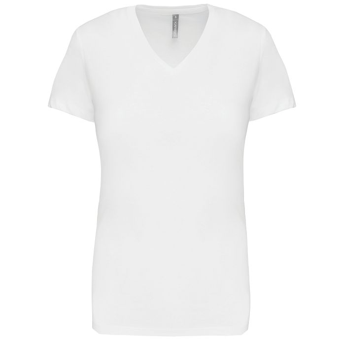  T-shirt col V manches courtes femme