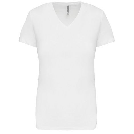  T-shirt col V manches courtes femme