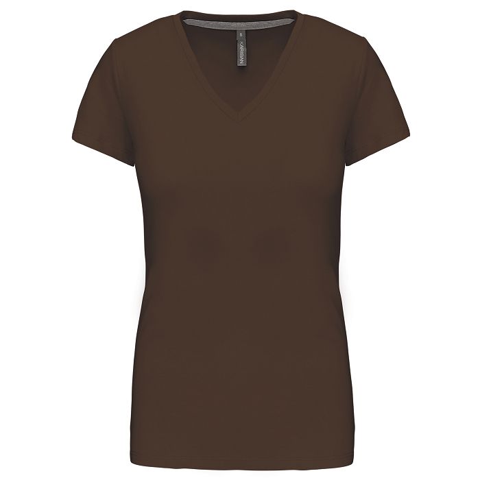  T-shirt col V manches courtes femme