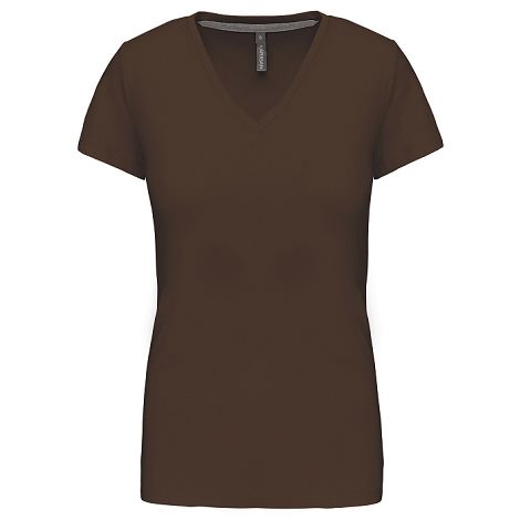  T-shirt col V manches courtes femme