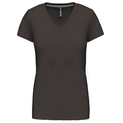  T-shirt col V manches courtes femme