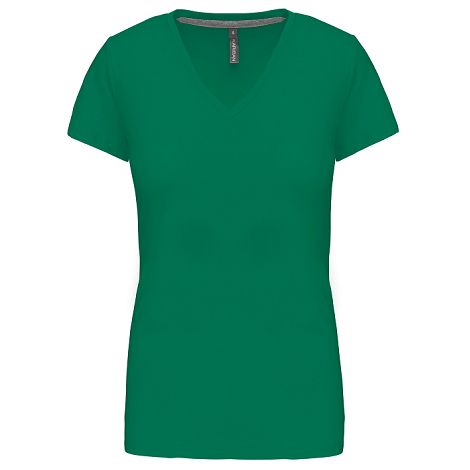  T-shirt col V manches courtes femme