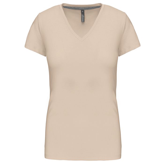  T-shirt col V manches courtes femme