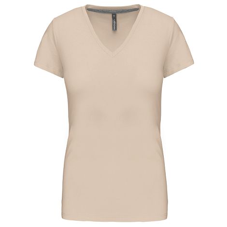  T-shirt col V manches courtes femme