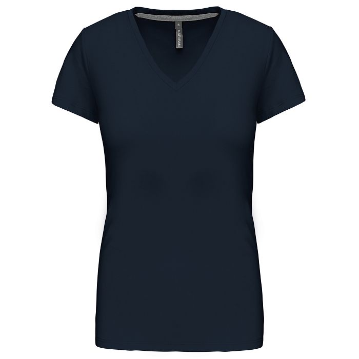  T-shirt col V manches courtes femme