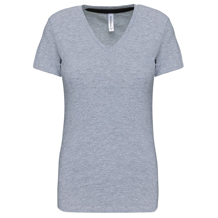  T-shirt col V manches courtes femme