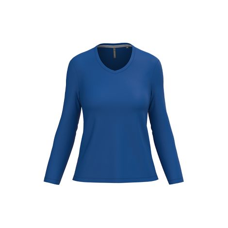 T-shirt col V manches longues femme