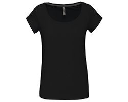 T-shirt col bateau manches courtes femme