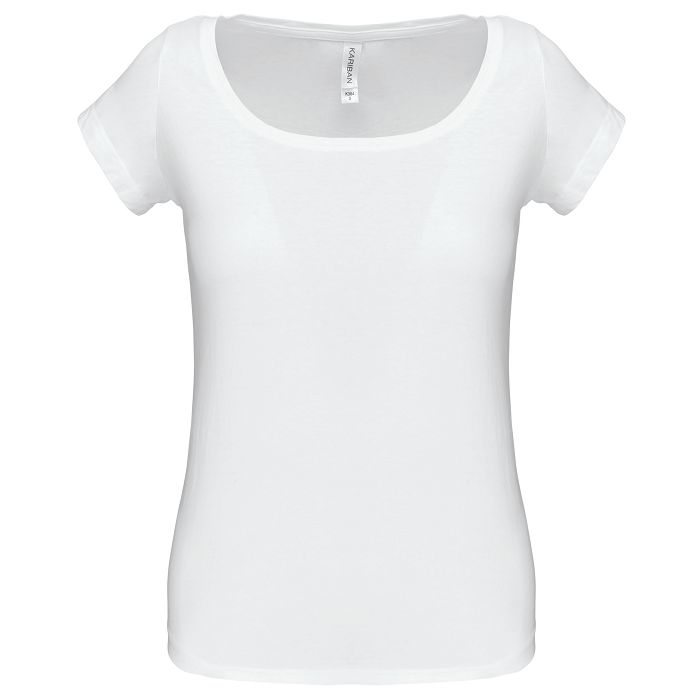  T-shirt col bateau manches courtes femme