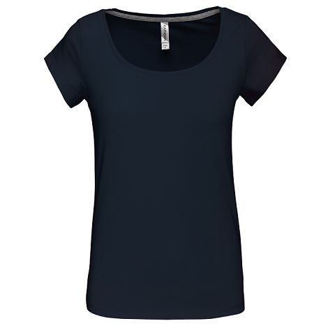  T-shirt col bateau manches courtes femme