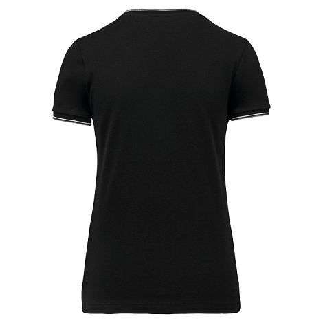  T-shirt maille piquée col V femme