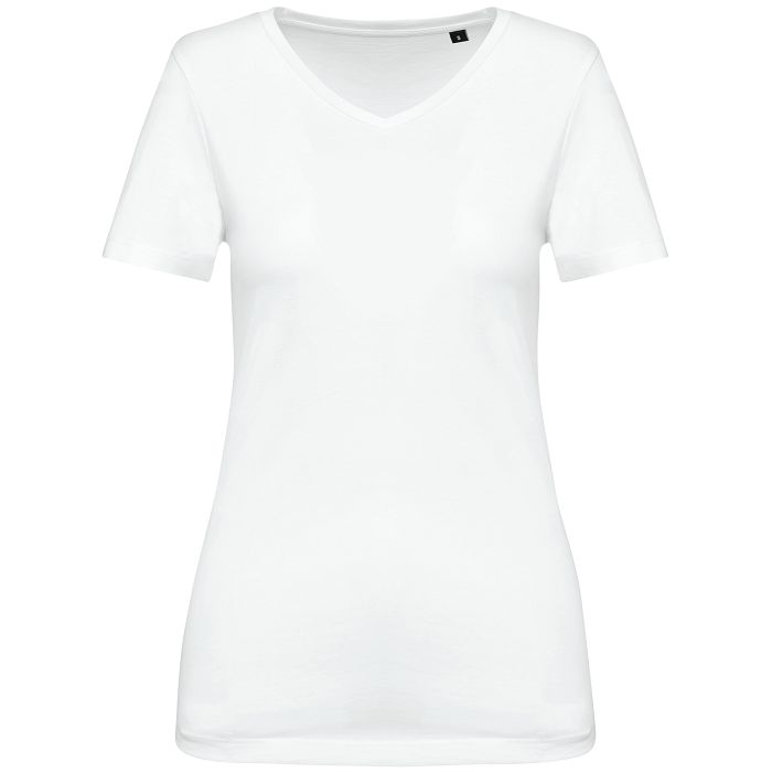  T-shirt Supima® col V manches courtes femme